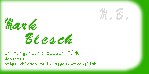 mark blesch business card