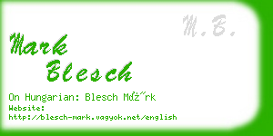 mark blesch business card